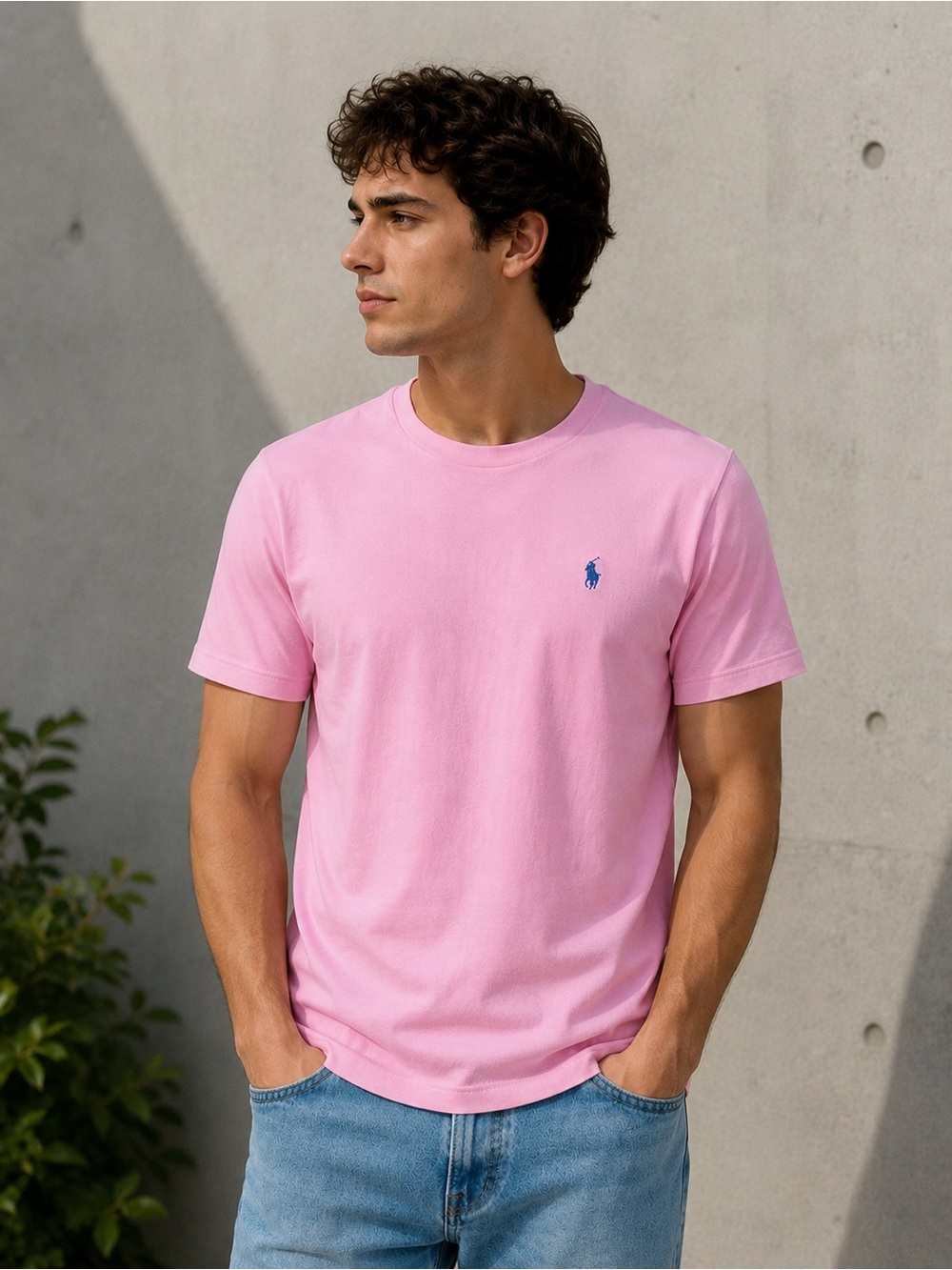 Polo Ralph Lauren Pink Cotton Crewneck T-Shirt NWT Size Large Classic Pony Logo